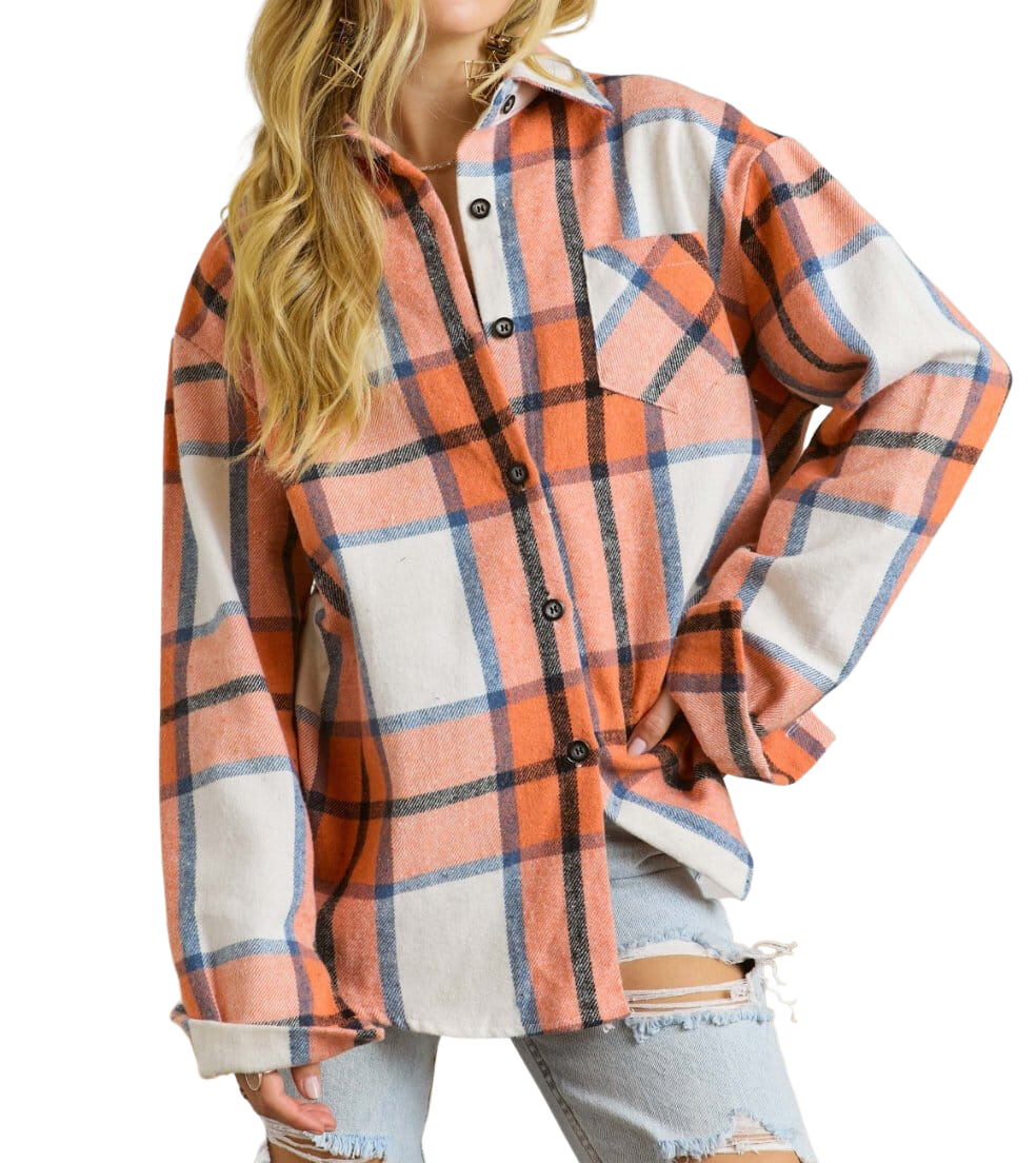 Boyfriend Flannel Shacket Apparel & Accessories by The Rustic Redbud | The Rustic Redbud Boutique