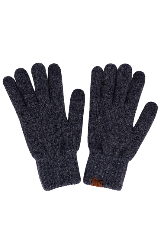 C.C Heather Knit Plain Gloves - Gray Apparel & Accessories by The Rustic Redbud | The Rustic Redbud Boutique