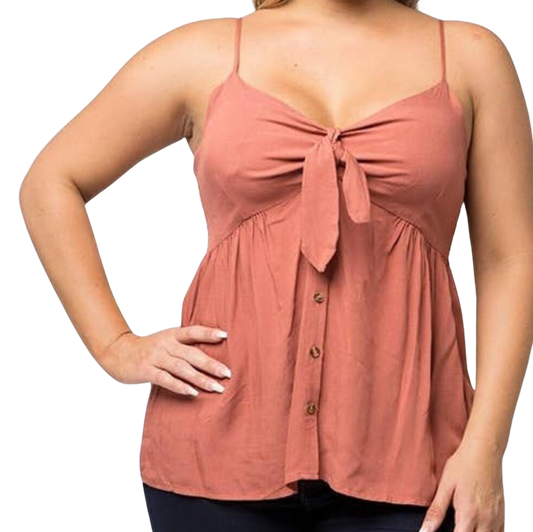 Curvy Tie Front Babydoll Top 3XL Clothing by The Rustic Redbud | The Rustic Redbud Boutique
