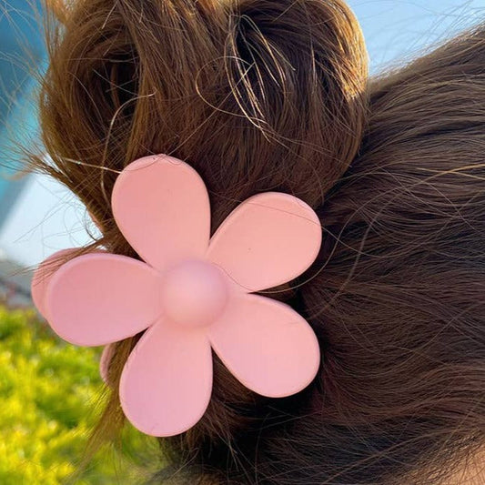 Pure color flower designed hair claw AHT163 Pink Clothing by Dayday Fashion | The Rustic Redbud Boutique